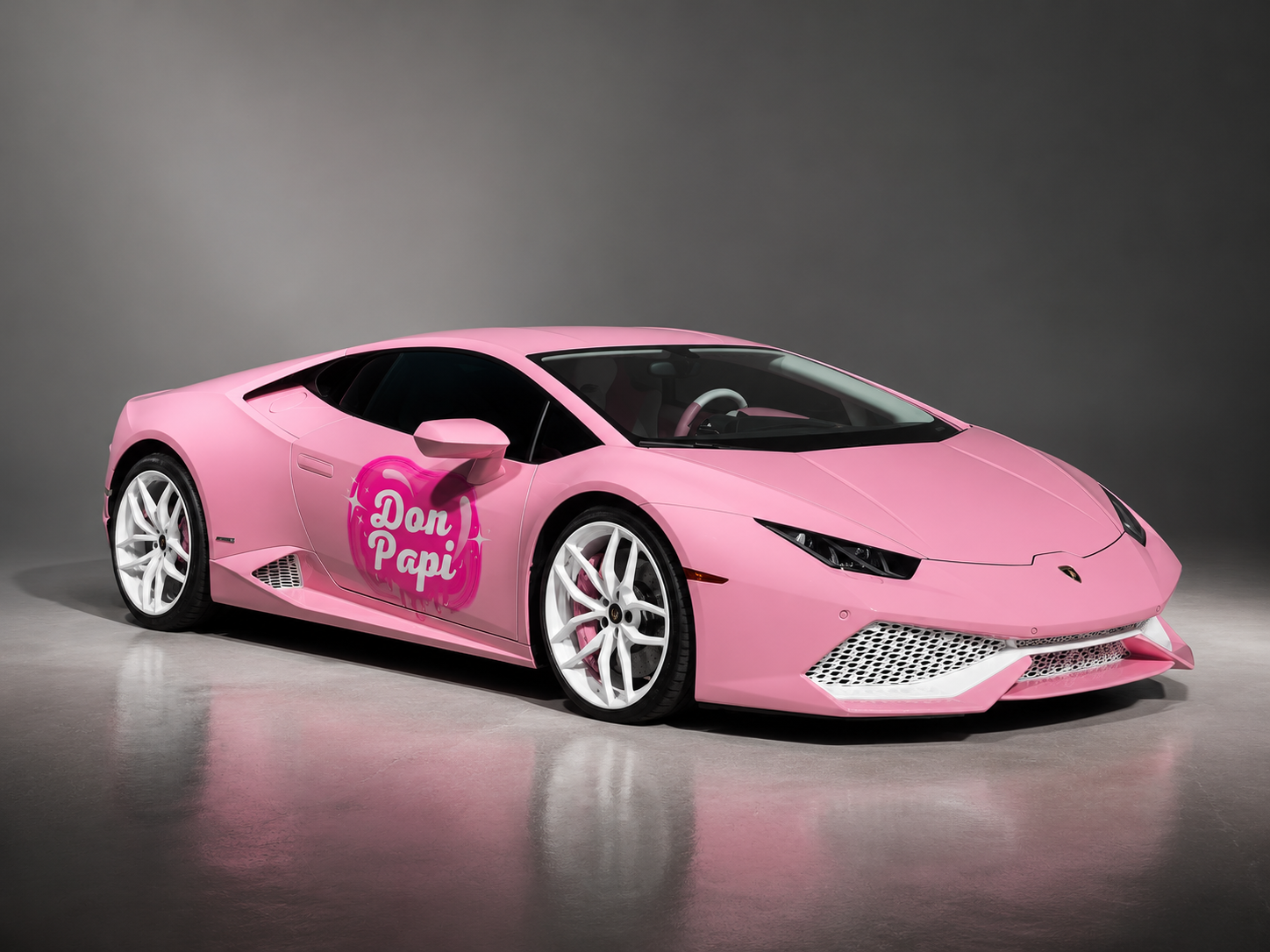 Pink Don Papi branded Lamborghini