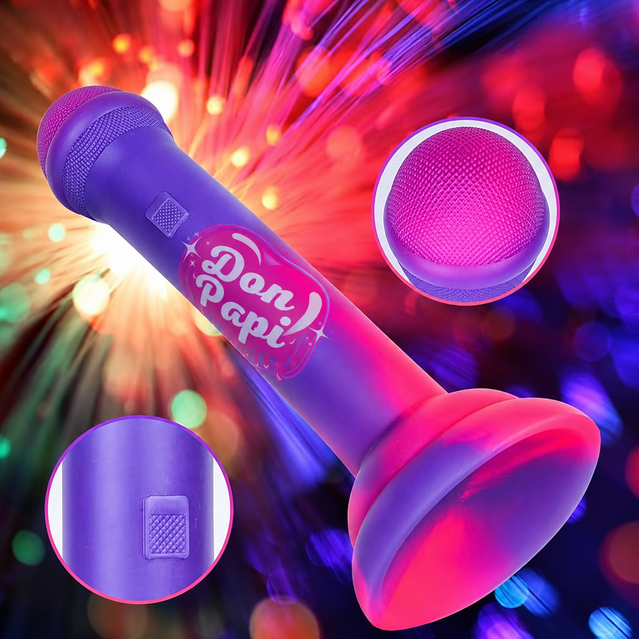 Don Papi Lover's microphone in pink and purple
